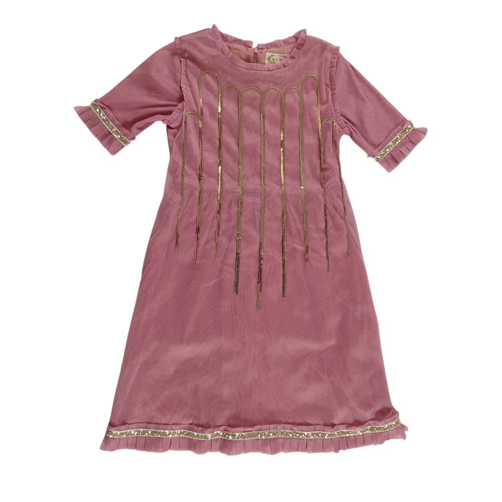 Joyfolie Girls Holiday Dress Cantrelle Dusty Pink Rose Mia Joy Sequins Size 7